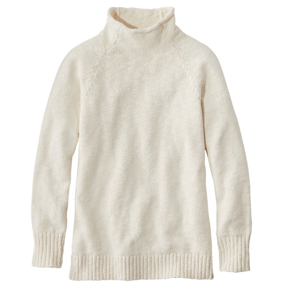 L.L. Bean Women's Cream Turtleneck Sweater